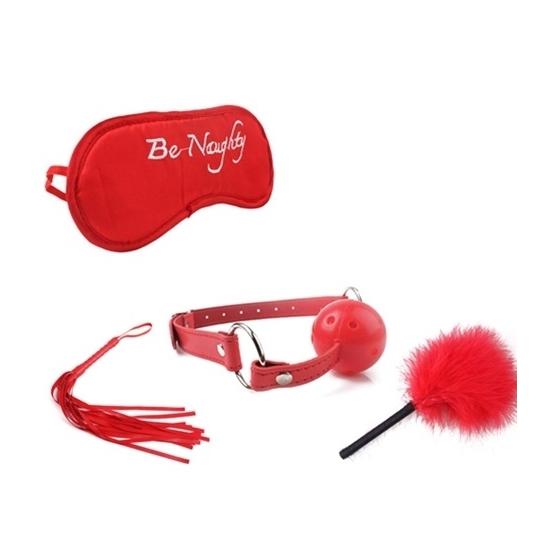 סט קשירות למתחילים הכולל כיסוי עיניים, גאג, שוט ונוצת דידוגים Seren 