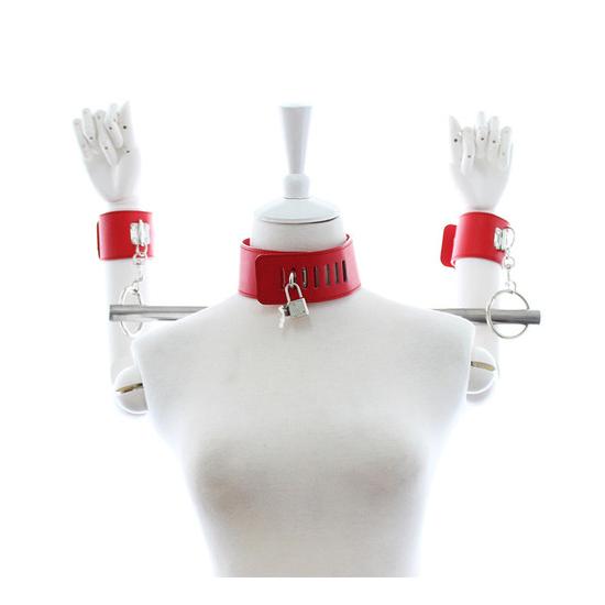 מוט מקצועי לפיסוק ידיים עם קולר ואזיקים מעור