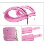 סט קשירות ורוד עשוי עור מצופה פרווה בעל 7 פריטים אזיקים