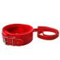 קולר אדום מעור עם ציפוי פרוותי