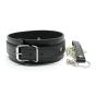  "CEADA" קולר שחור מעור עם רצועה