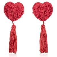 מדבקות סקסיות מסטן לפטמות מכוסות בהרבה ורדים אדומות מסטן- זר ורדים אדום