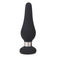 פלאג אנאלי מסיליקון רפואי עם רצועת מתכת למתחילים 10 סמ אורך ו3 סמ רוחב Sasha