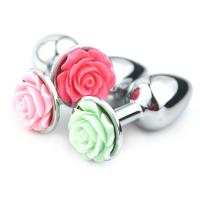 פלאג אנאלי פרחוני מפלדת על חלד 2.8 ס"מ רוחב 7.5 אורך Vered 