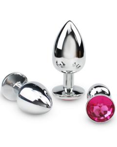 פלאג אנאלי כסוף מפלדה , מתאים ללבישה מתחת לבגדים,  בגודל 7.3 על 2.8 ס"מ