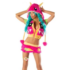 תחפושת פרימיום שדון הכוללת כובע עם פפיונים חולצת ג'קט צמודה עם ריצרץ וחצאית מיני